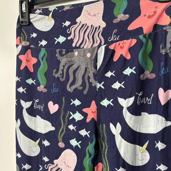 Fabulegs Navy Sea Life Print Leggings Women’s Small - Picture 3 of 5